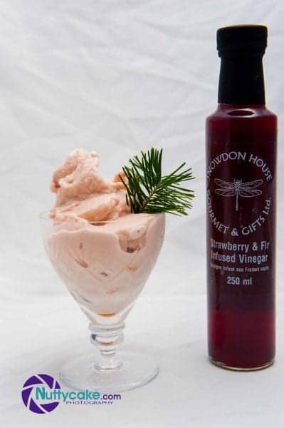 strawberry and fir sorbet