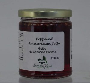 250 ml jar of Peppered Nasturtium Jelly