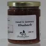 250 ml jar of Sweet and Savoury Rhubarb Sauce